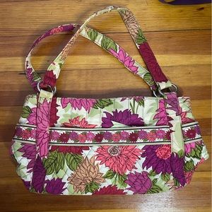 Vera Bradley HELLO DAHLIA! Reversible Tote Shoulder Bag Purse